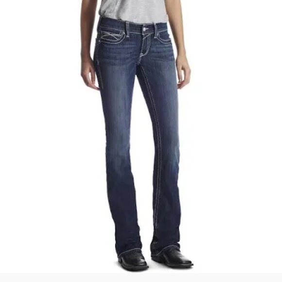 Ariat R.E.A.L. Low Rise Stretch Rosy Whip Stitch Boot Cut Jeans Women 29S - Picture 1 of 8
